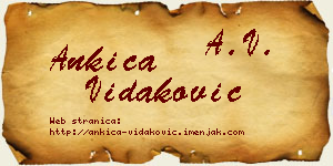 Ankica Vidaković vizit kartica